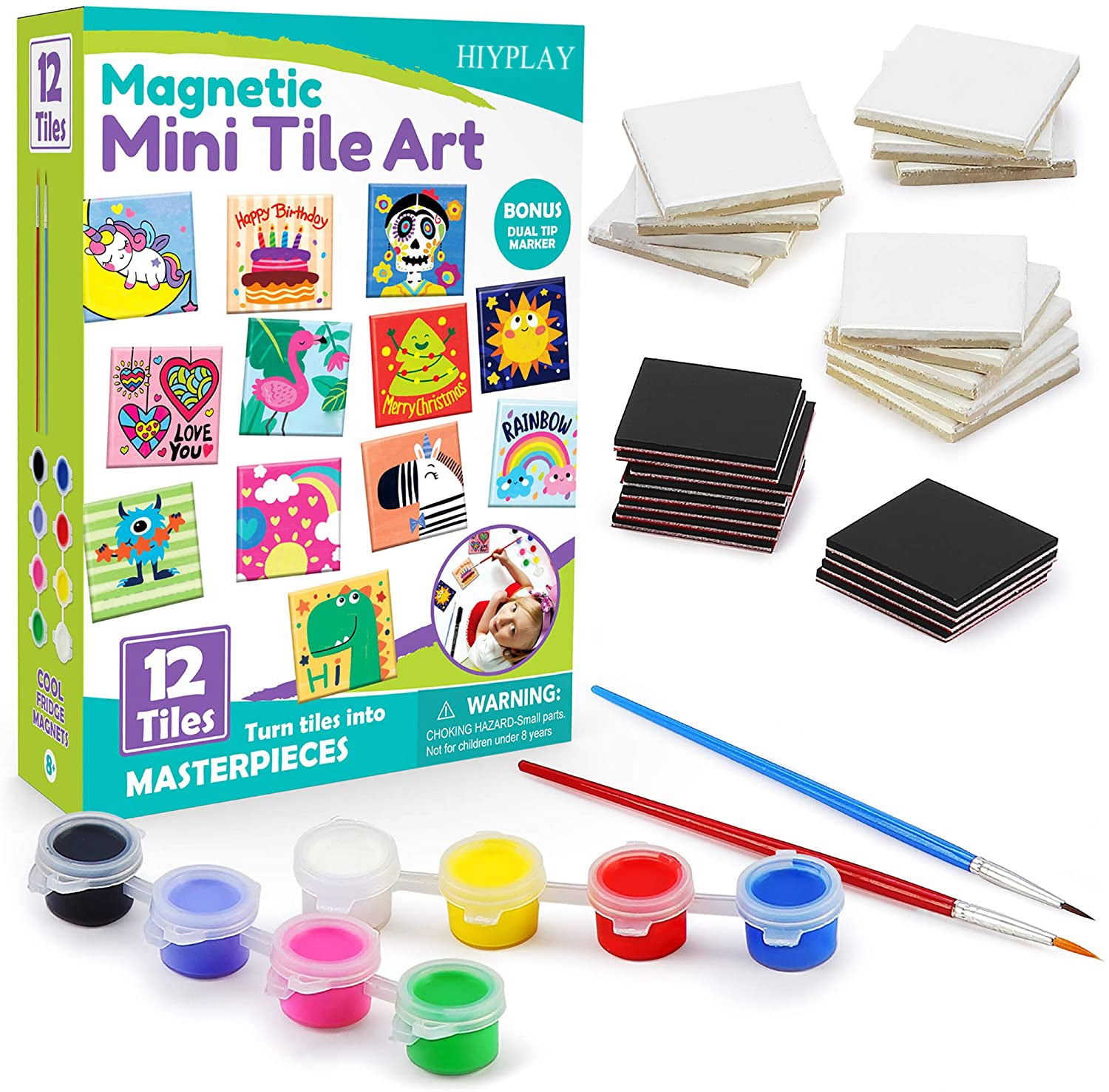 HIYPLAY Craft Paint Kits Mini Tile Art - DIY Craft Kit