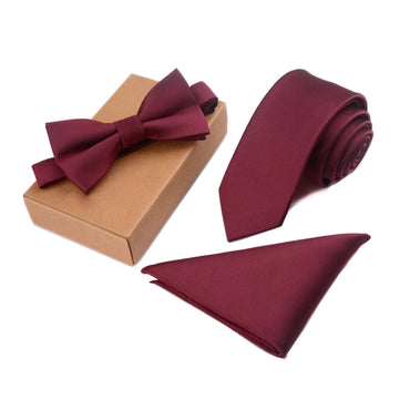 Hot Brand Slim Tie Set Men Bow Tie and Pocket Square Bowtie Necktie