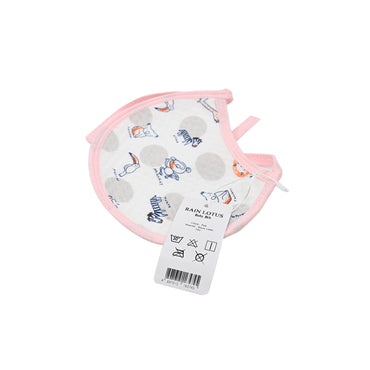 RAIN LOTUS Baby Bib Pink and White