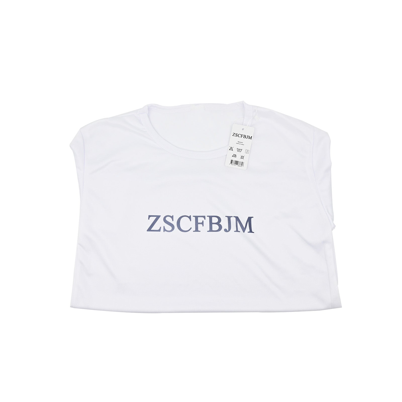 ZSCFBJM Slim-Fit Short-Sleeve Crewneck Pocket T-Shirt White