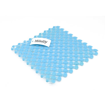 Milofly Washable, Square Bathroom Mats for Showers Blue