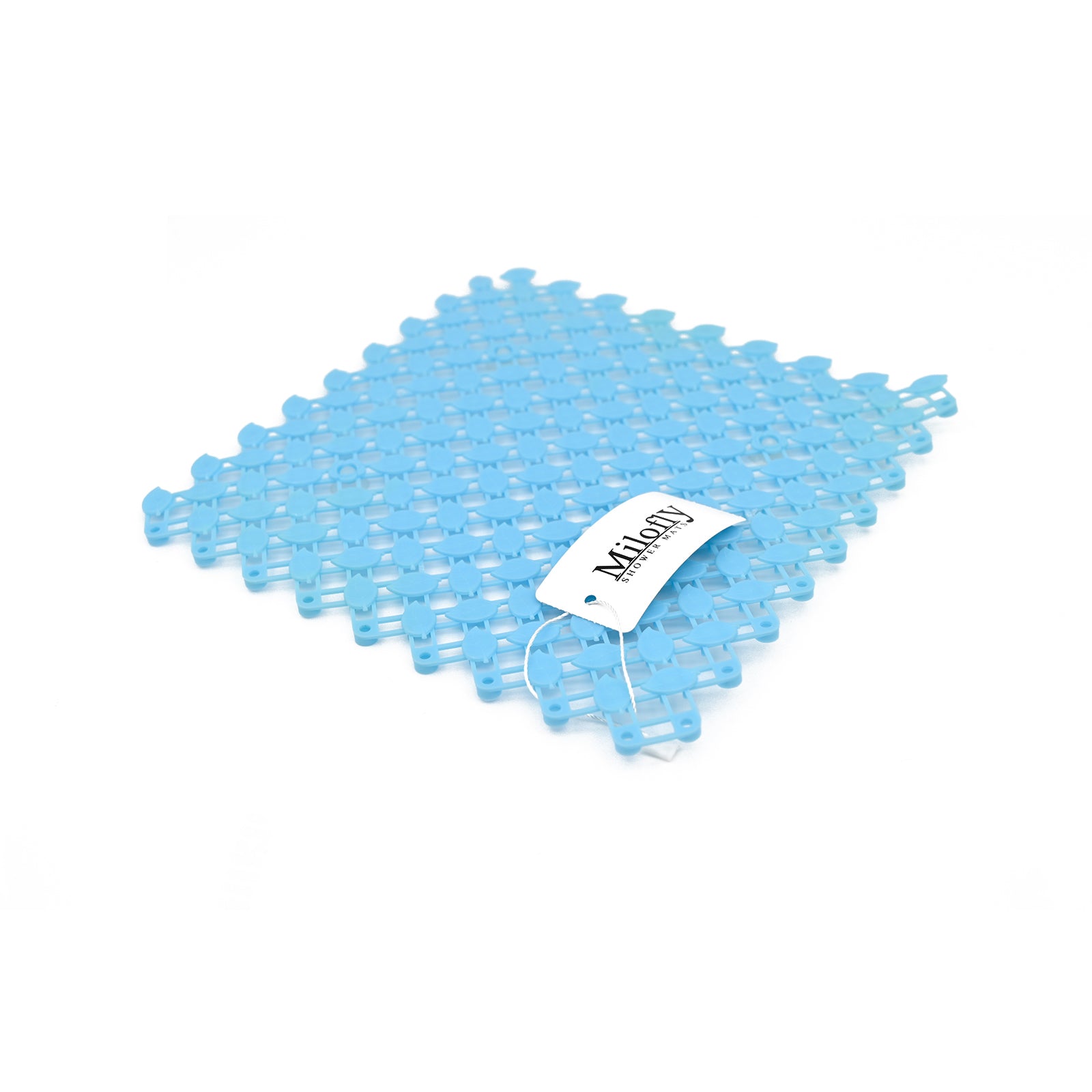 Milofly Washable, Square Bathroom Mats for Showers Blue