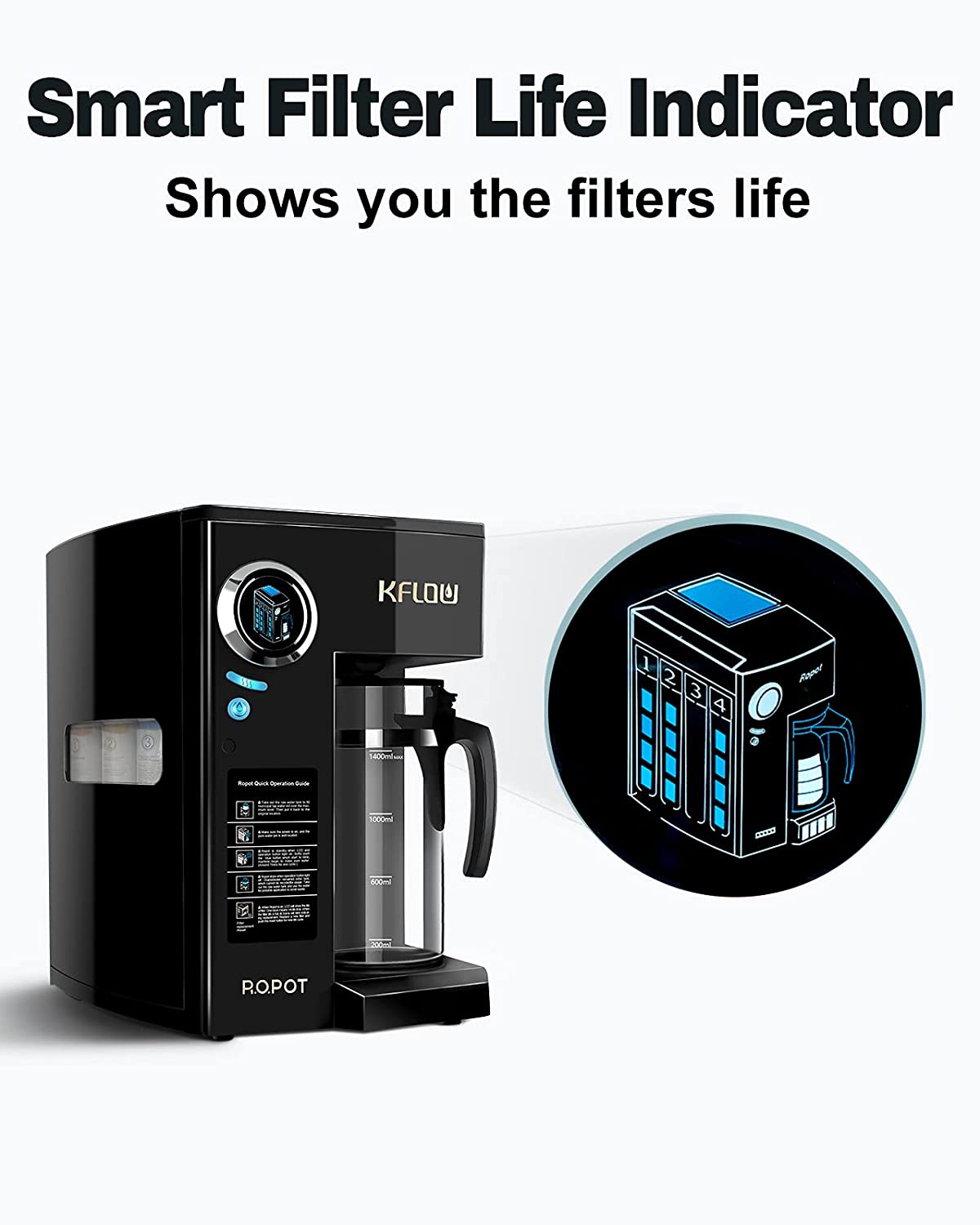 KFLOW Countertop Reverse Osmosis System RO Water Filter Reverse