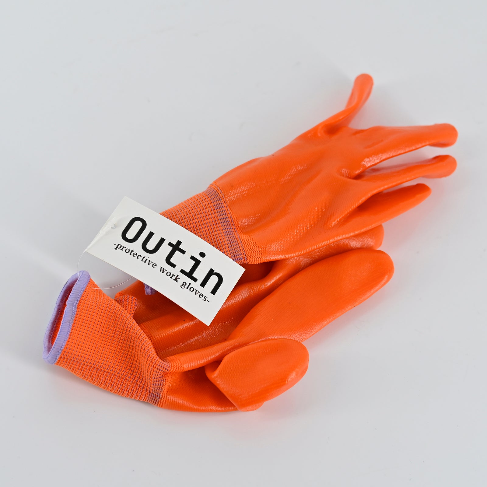 Outin Orange PVC Protective Work Gloves