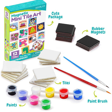 HIYPLAY Craft Paint Kits Mini Tile Art - DIY Craft Kit