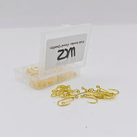 WCZ Fish Hooks Portable Plastic Box Gold