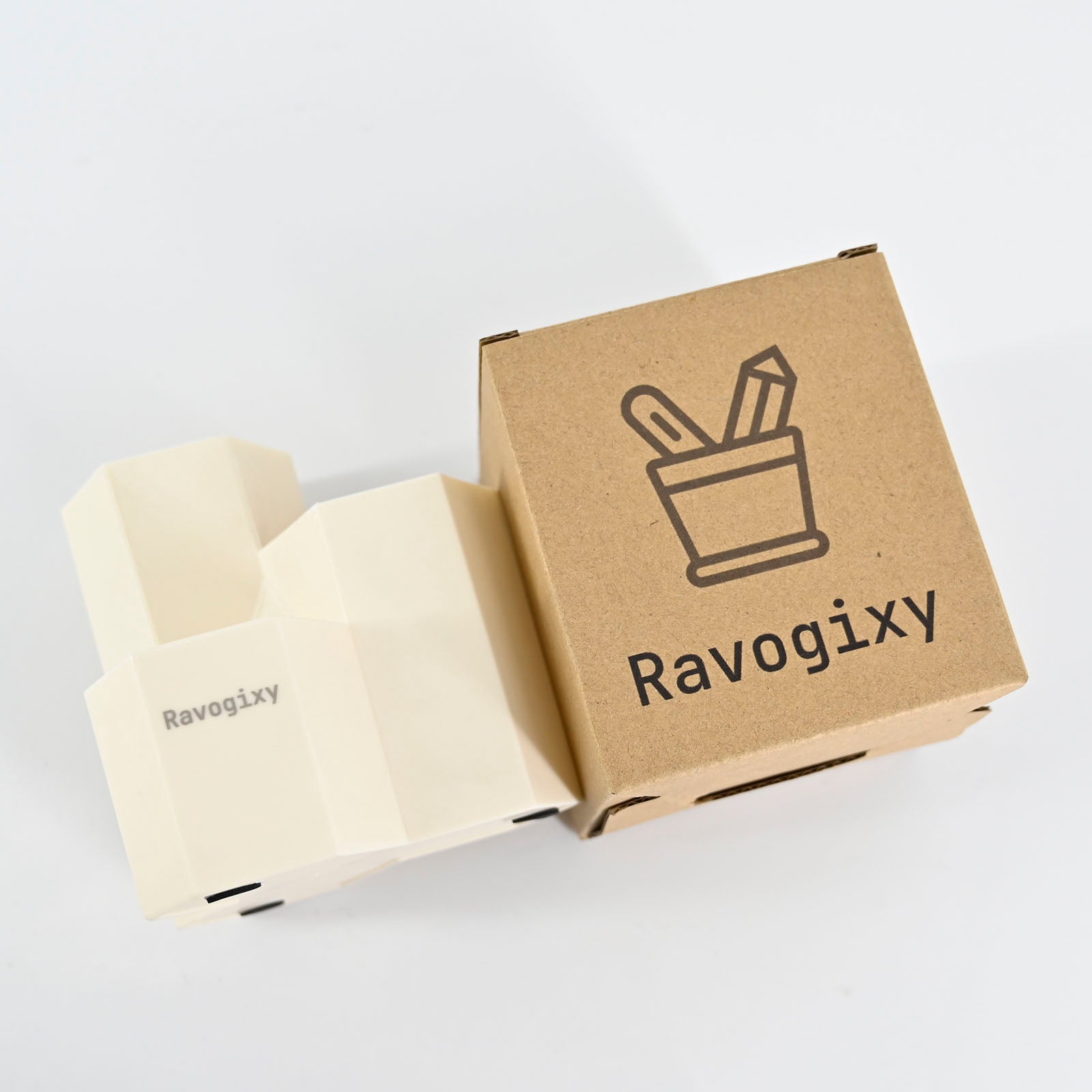 Ravogixy Pen Holder for Desk Milky White