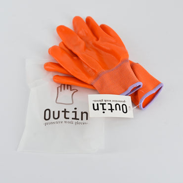 Outin Orange PVC Protective Work Gloves