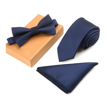 Hot Brand Slim Tie Set Men Bow Tie and Pocket Square Bowtie Necktie