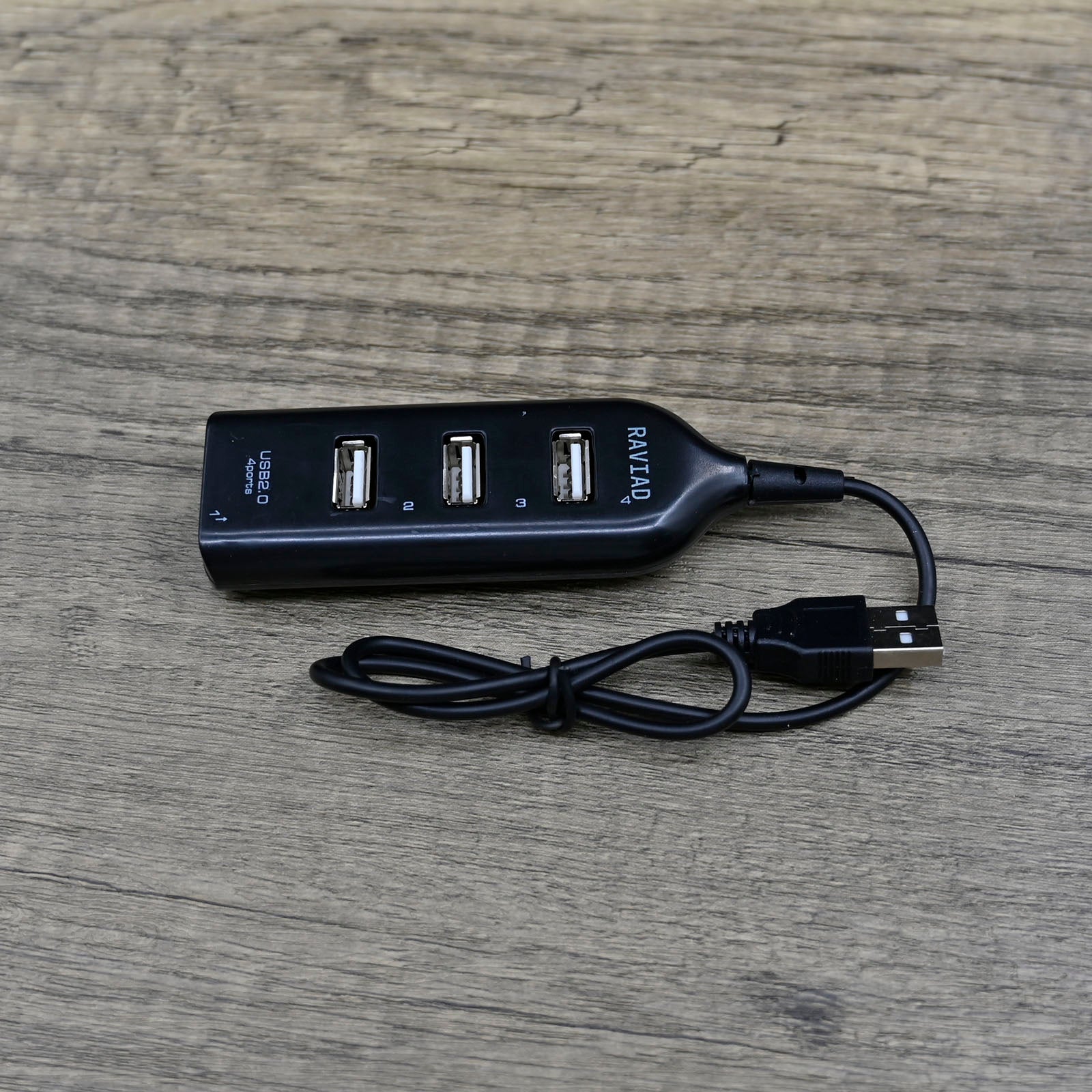 RAVIAD USB 2.0 Hub of 4 Ports Black