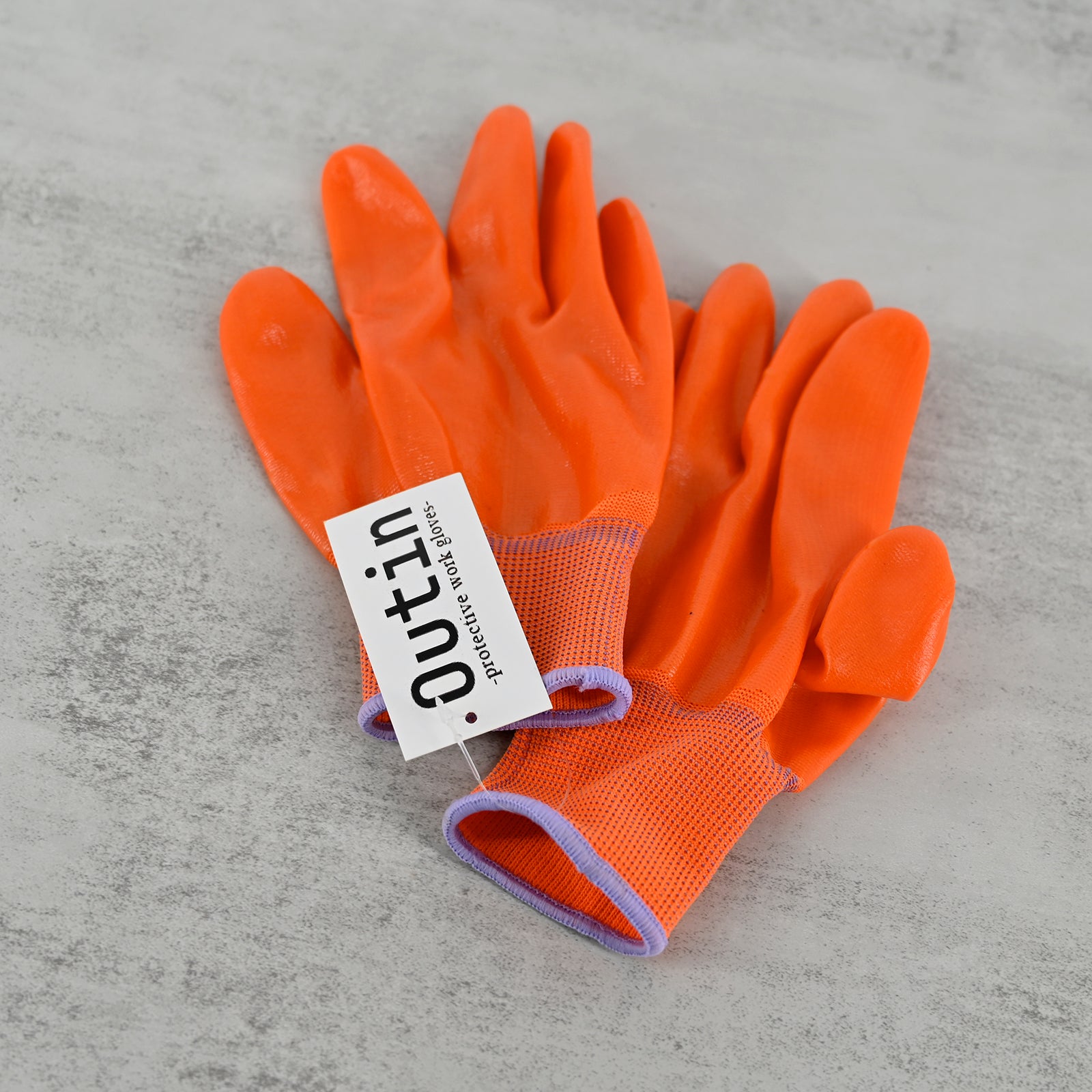 Outin Orange PVC Protective Work Gloves