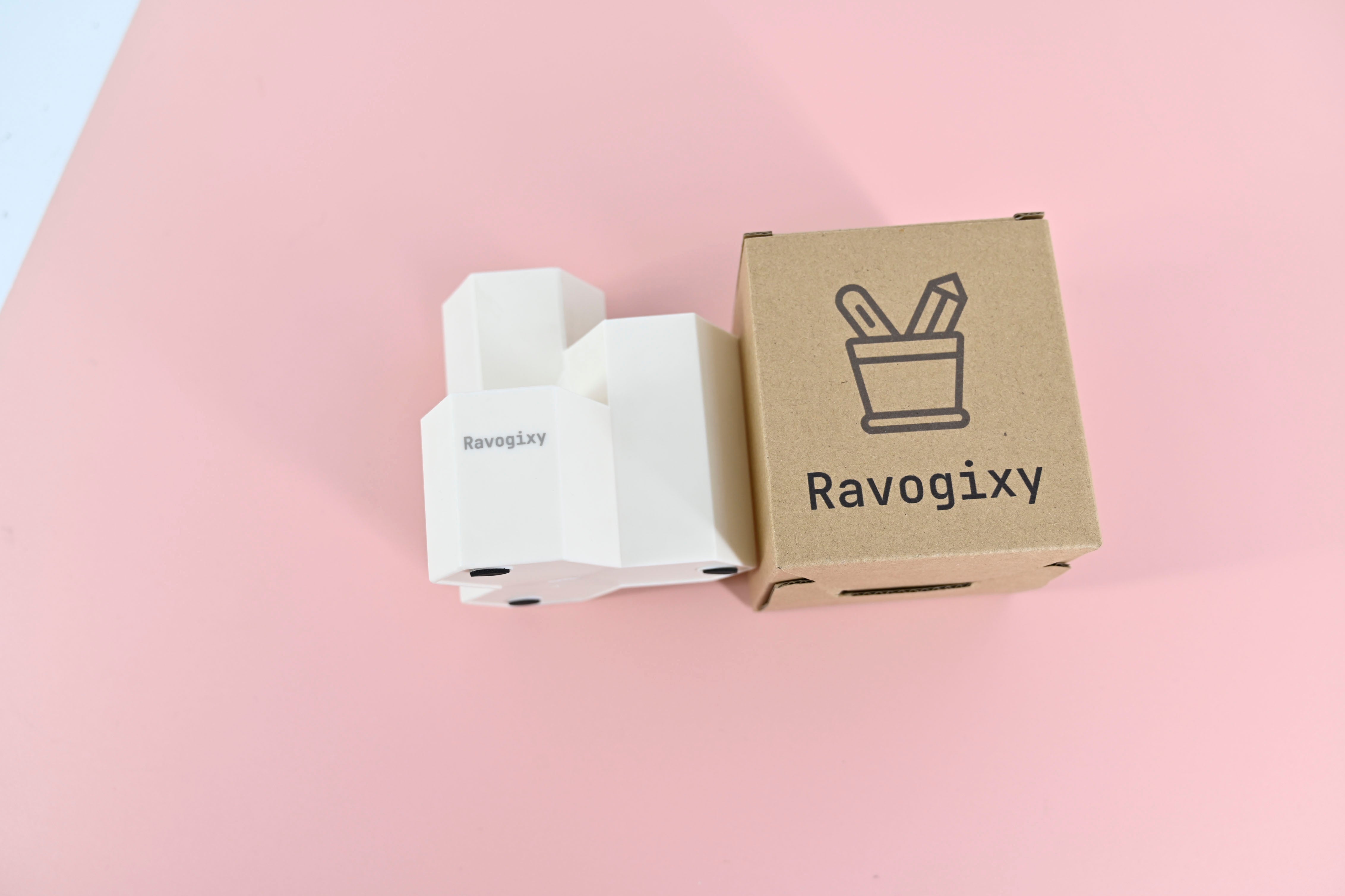 Ravogixy Pen Holder for Desk Milky White